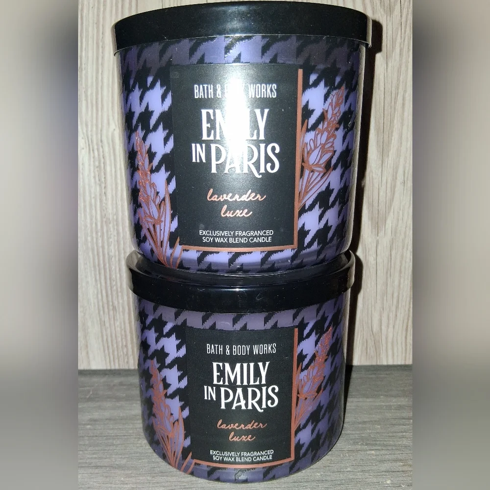 Bath & Body Works Netflix EMILY IN PARIS LAVENDAR LUXE 14.5 OZ Candles SET OF 2